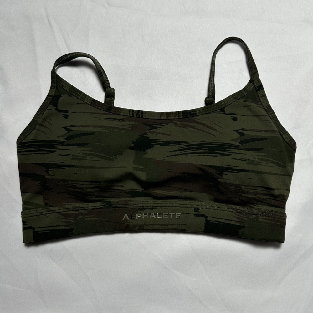 Alphalete Olive Camouflage Sports Bra